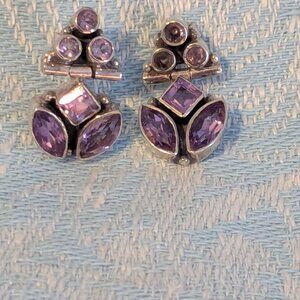 Sterling Silver Amethyst Earrings